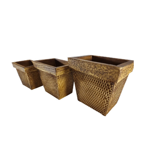 VASO QUADRADO PAREDE RATTAN