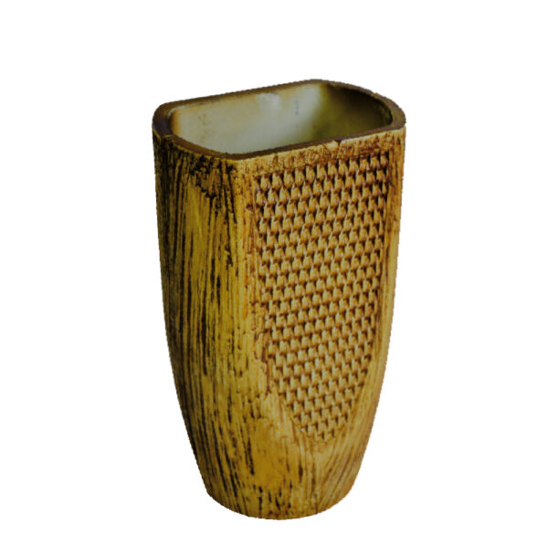 VASO MEIO REDONDO MADEIRA/RATTAN
