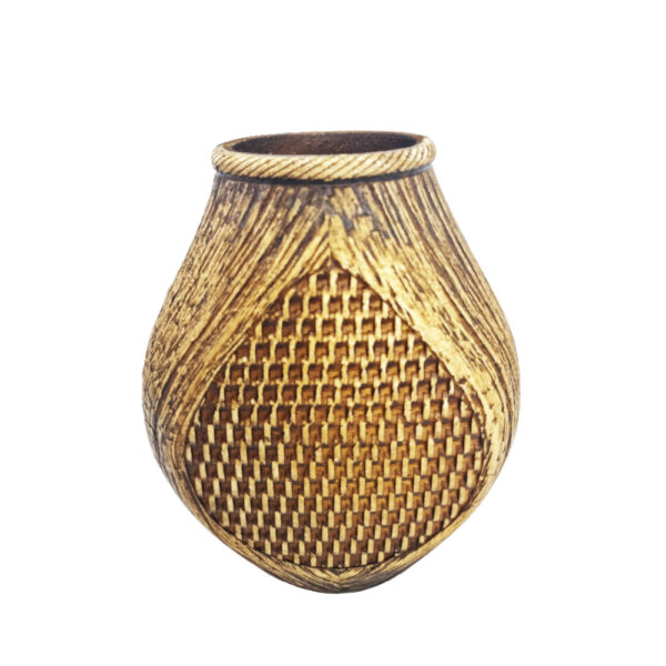 VASO CANTIL MADEIRA/RATTAN