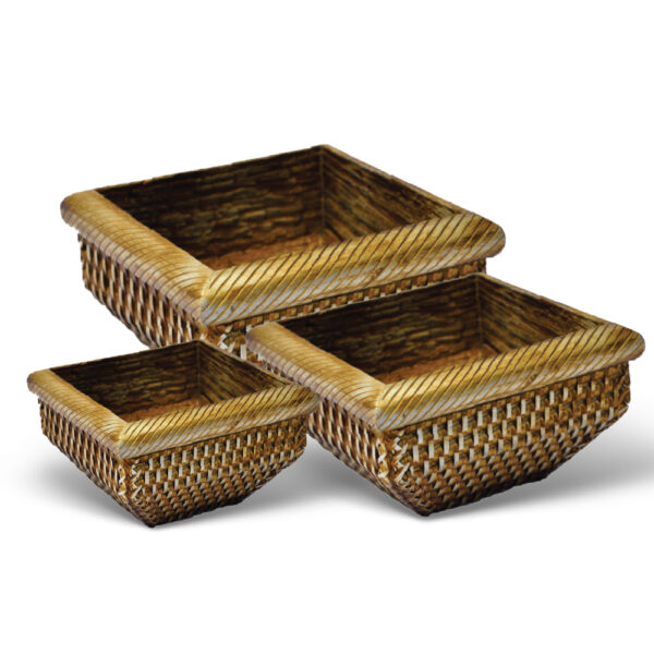 VASO QUADRADO RATTAN