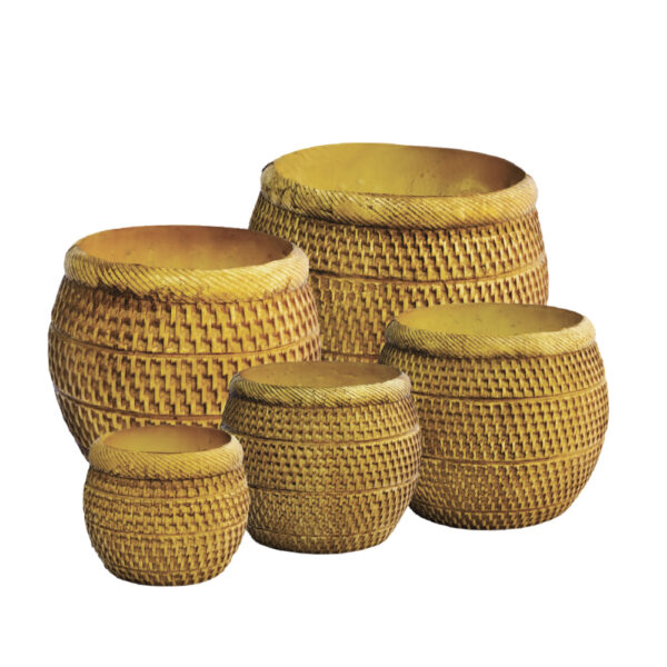 VASO BARRIL RATTAN